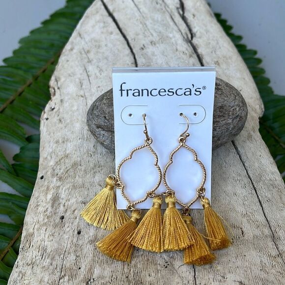 FRANCESCA"S TASSLE DROP EARRINGS BNWT - Picture 1 of 3